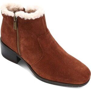 Kenneth Cole Reaction Salt Zip Cozy Tan Suede Bronzer Boots Womens Size 7.5M